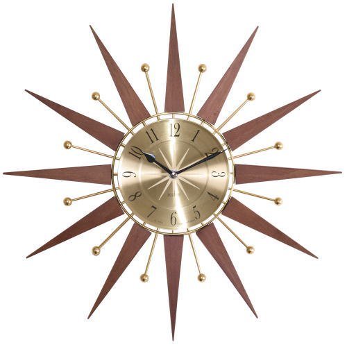 Sunburst Clock(midcentury,サンバースト,スターバースト,ビンテージクロック,ミッドセンチュリー,イームズ,50's,スペースエイジの画像1