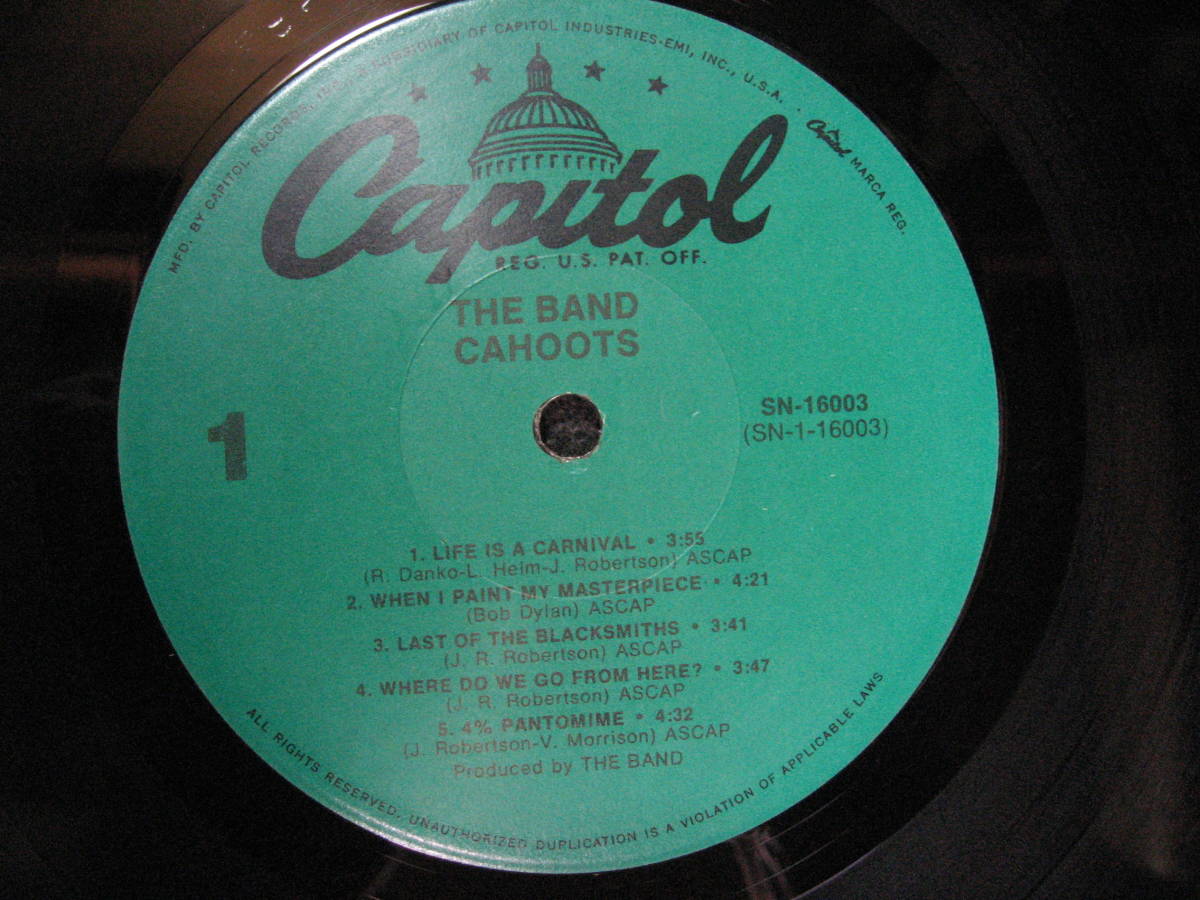 ◆注意 ジャンク◆ザ・バンド　カフーツ◆The Band　Cahoots◆輸入盤 SN-16003◆レコード◆即決◆_画像3