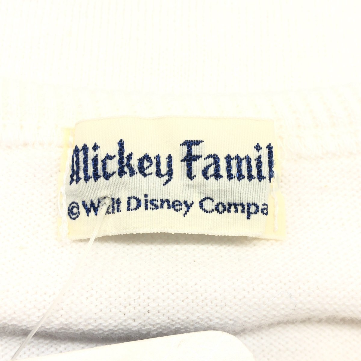 ●新品 Mickey Family ミッキーファミリー ドナルドダック ニット セーター M～L 白 Donald Duck Disney ディズニー 日本製 古着 未使用_画像3