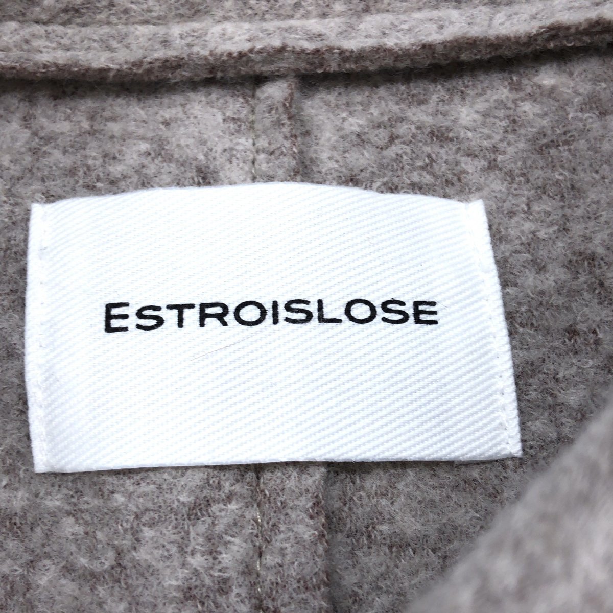 ◆美品 ESTROISLOSE エストゥロワルーズ ルーズシルエット オーバーサイズ ウールコート F ライトグレー シャツジャケット 日本製 女性用_画像3