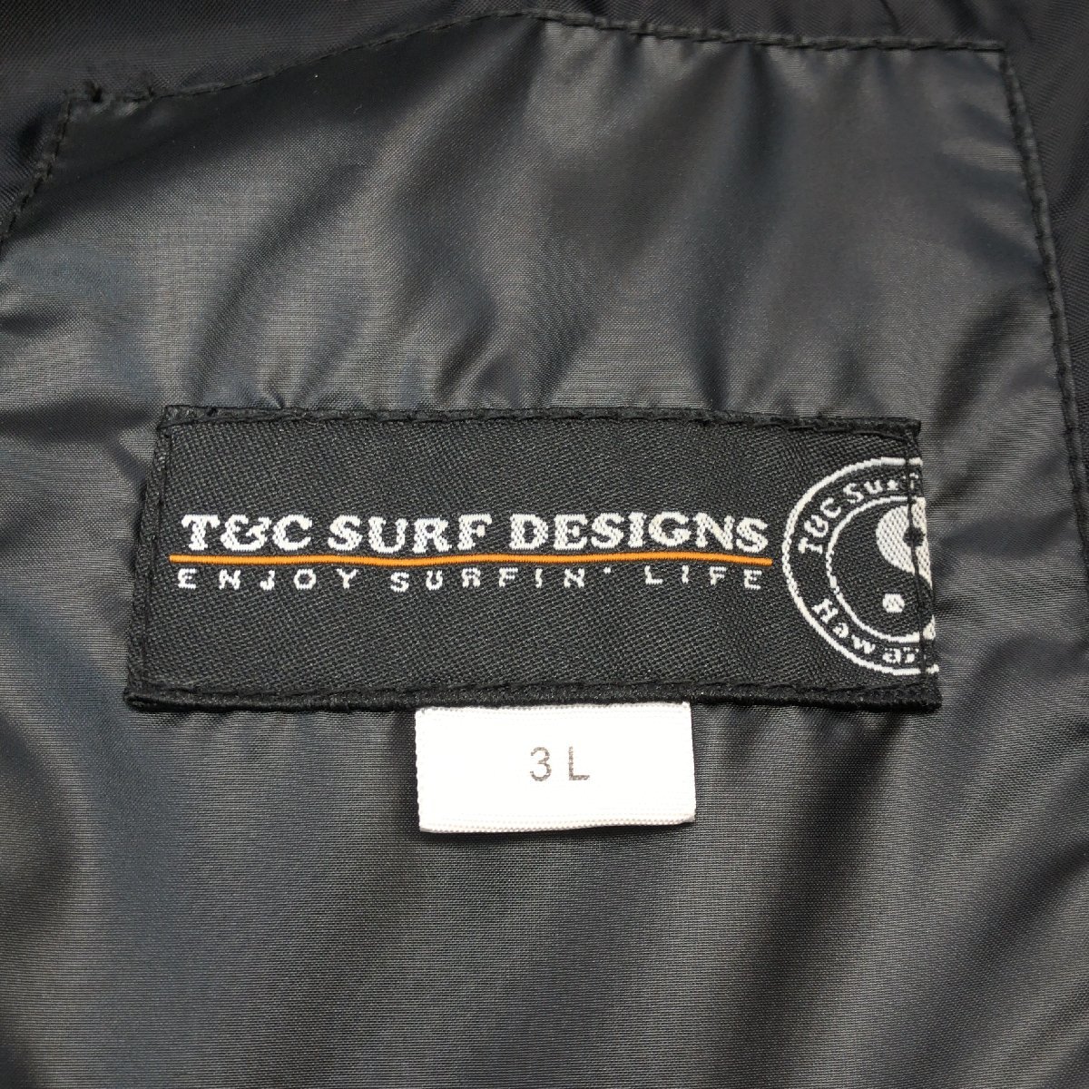 ◆T&C SURF DESIGNS T&Cサーフデザイン フードファー付き エコダウンパーカー 3L 黒 ブラック ダウンジャケット 特大 大きい 2XL メンズ_画像3
