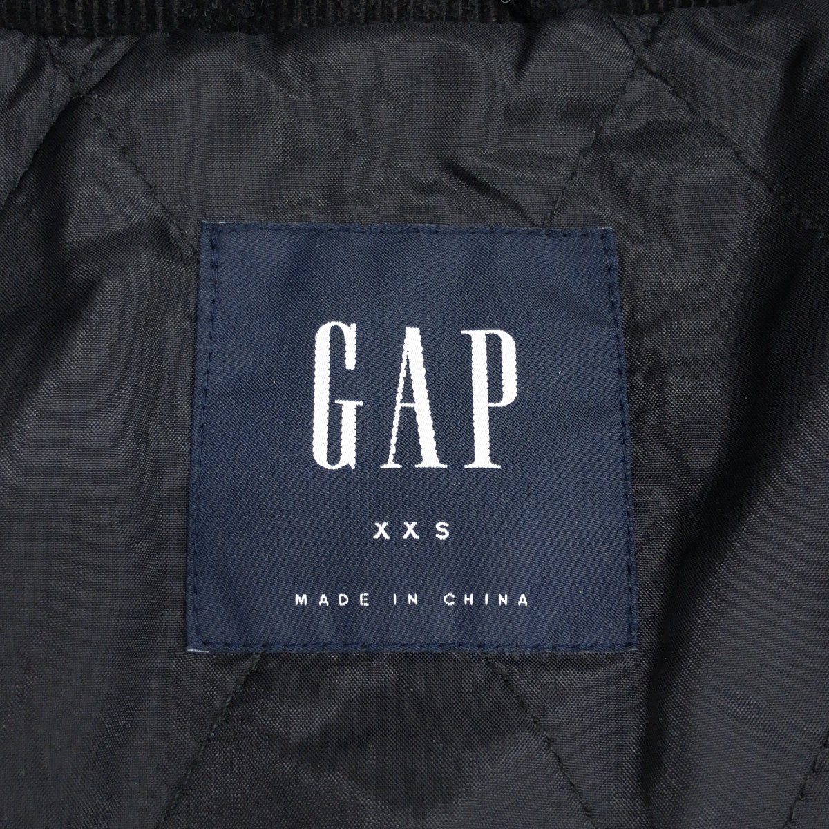 ●GAP ギャップ 裏地キルティング ウール コート XXS(JP:S相当) 黒 ブラック ジャケット ブルゾン 国内正規品 メンズ 紳士_画像3