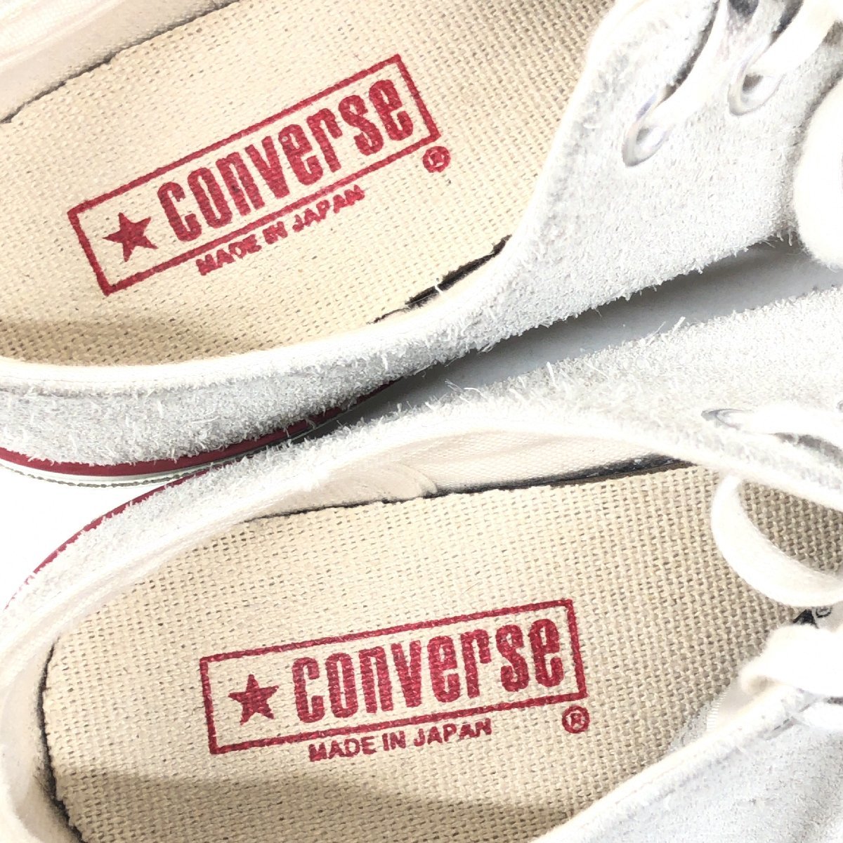 ●CONVERSE コンバース 旅するオールスター 東京限定 本革 スエードレザー ローカット スニーカー 24.5cm ライトグレー 日本製 ALL STARの画像5