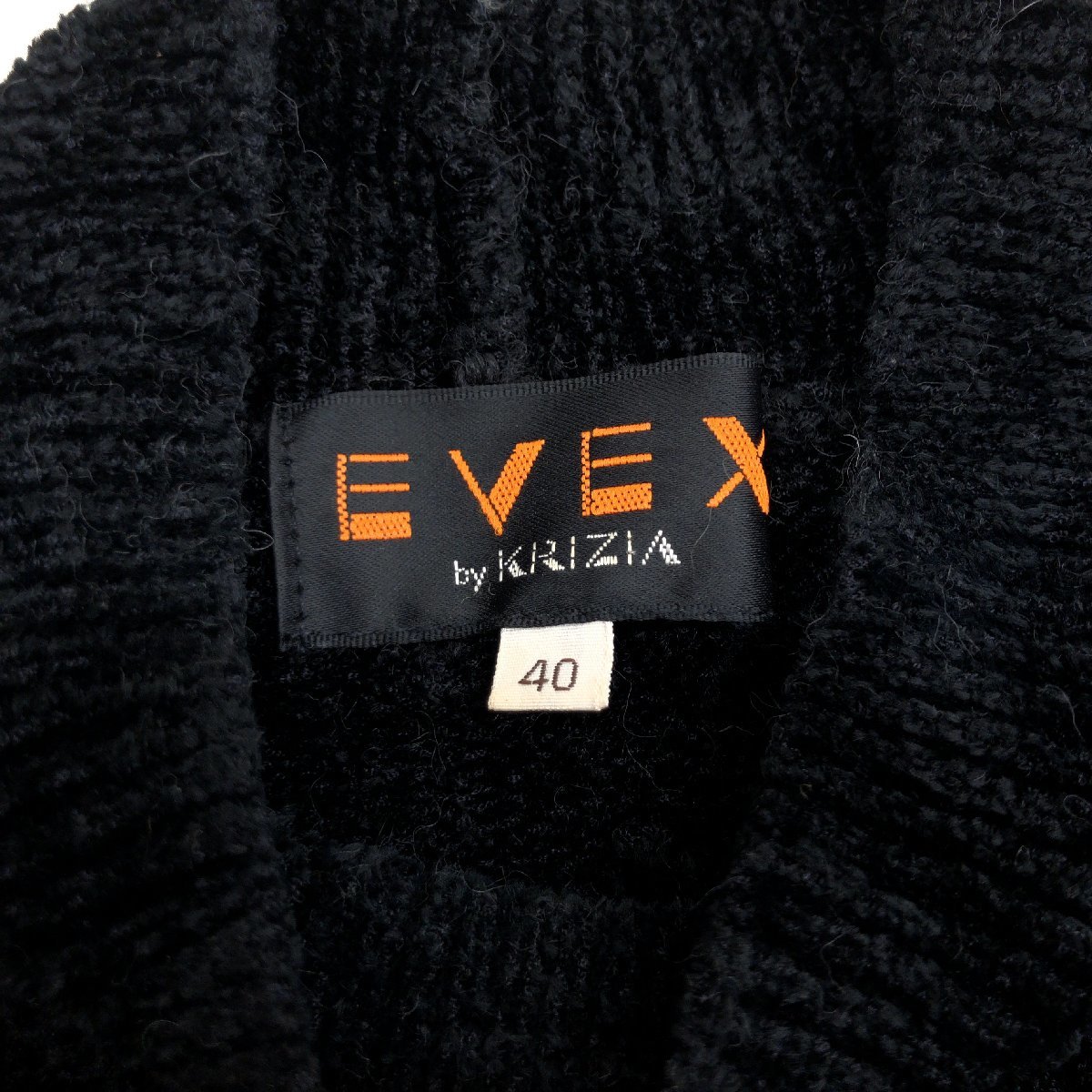 EVEX by KRIZIA クリツィア モックネック ニット ボア セーター 40(L) 黒 ブラック 長袖 国内正規品 レディース 女性用 婦人_画像3