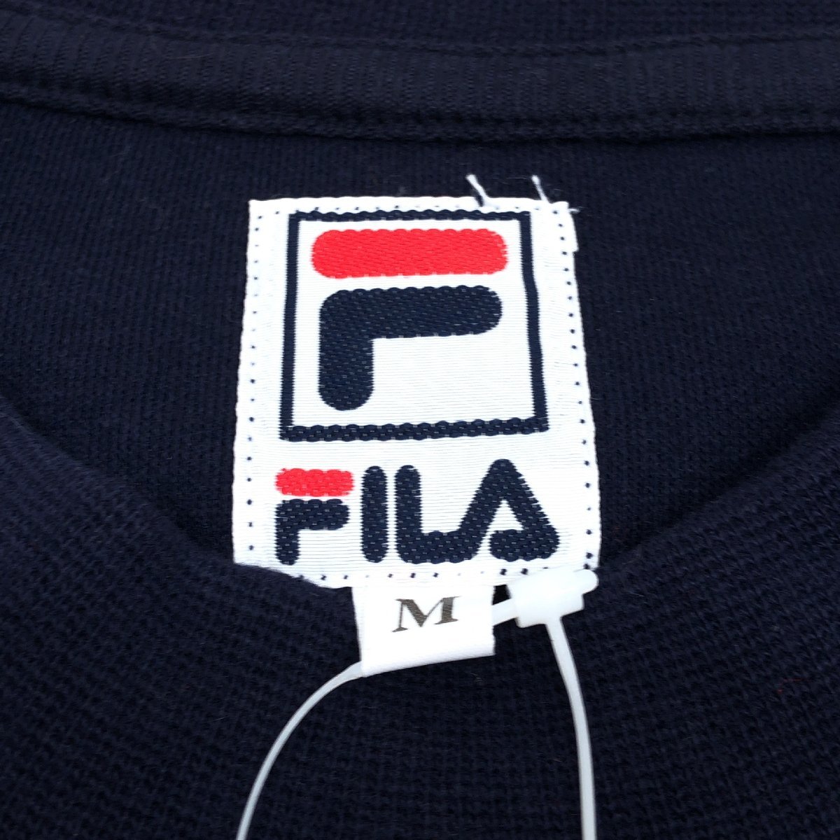 ●新品 FILA フィラ ロゴ刺繍 スウェット 上下セットアップ M 濃紺 ネイビー ルームウェア 部屋着 パジャマ メンズ 紳士 未使用_画像7