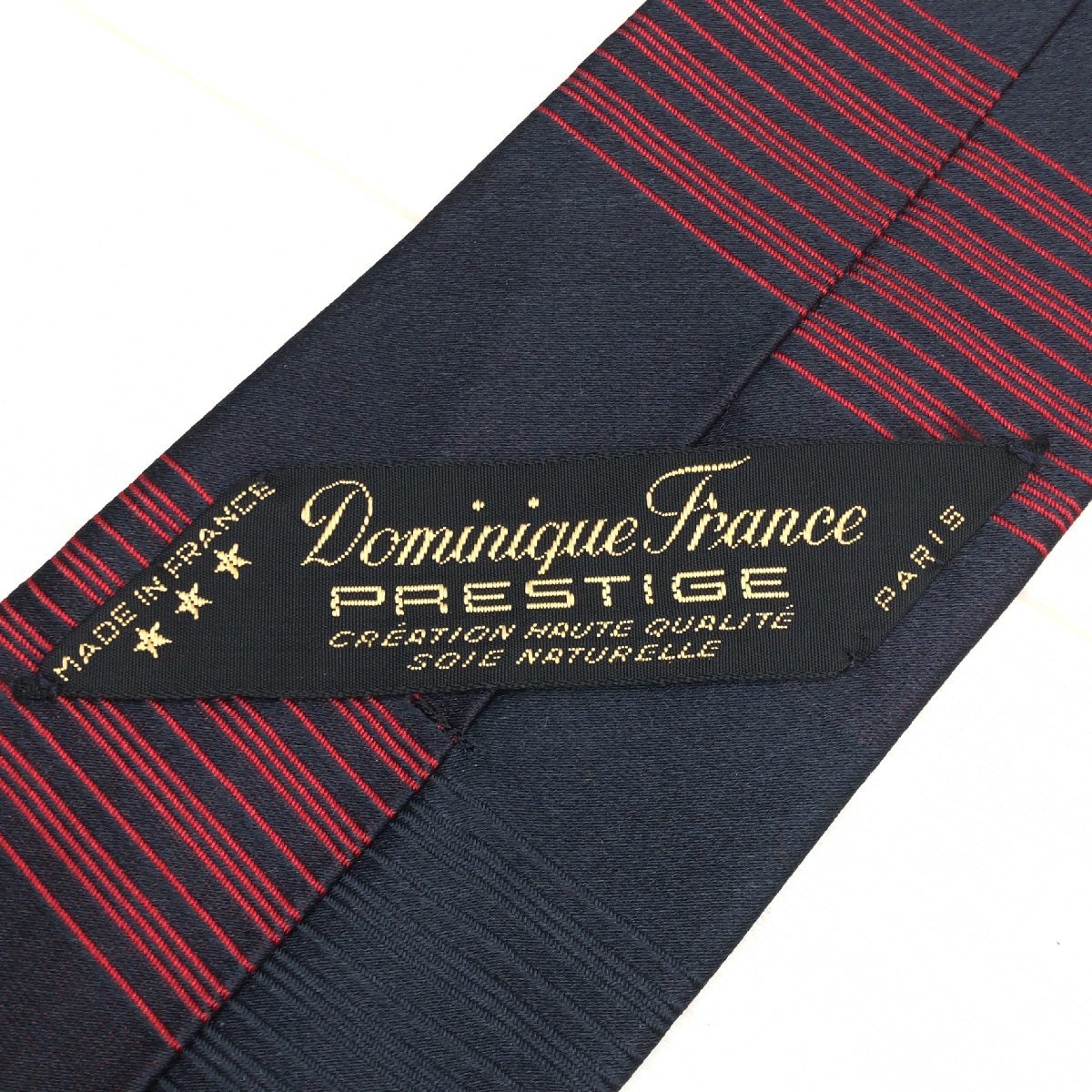 Dominique France PRESTIGE ドミニクフランス ライン ネクタイ 黒×赤 ブラック レッド フランス製 メンズ 紳士_画像3