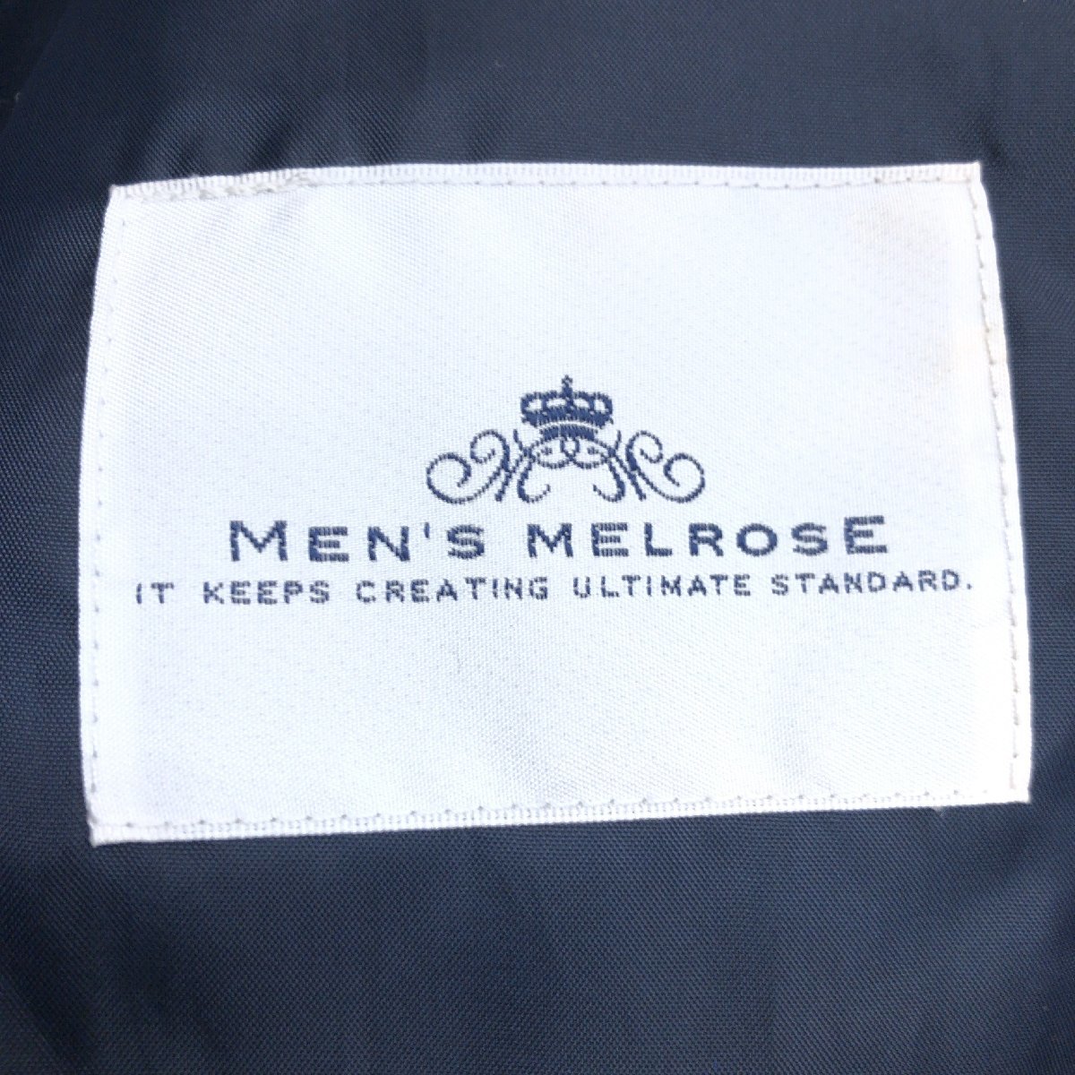 ◆MEN’S MELROSE メンズメルローズ ウールタッチ ストレッチ チェスターコート 5(XL) 紺 ネイビー 特大 大きいサイズ 2L LL メンズ 紳士_画像3