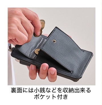 ファイテン/スマホショルダー(サコッシュ風)/スマホケース/肩掛けバッグ 財布 小銭入れ/METAXメタックス/ブラック黒/ゴルフ カジュアル_画像3