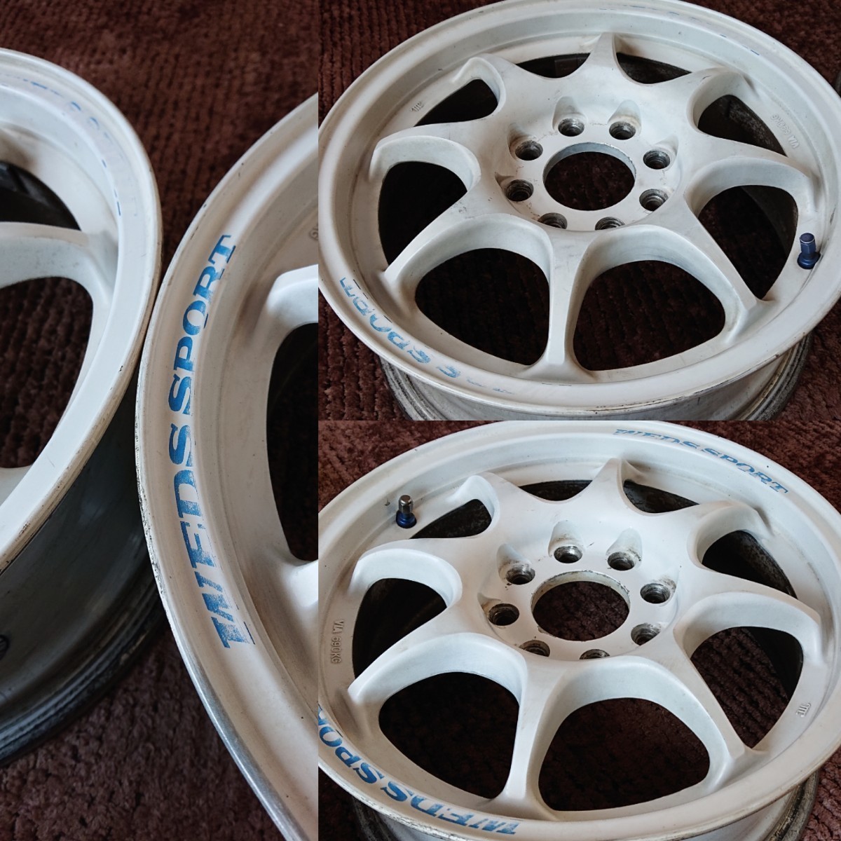 ☆WEDS TC-05 6J PCD114.3 4H +37 ウェッズ スポーツ レーシング Sport Racing 15inch 軽量 当時物 旧車 RAYS ENKEI JDM GroupA JTCC RS-5 _文字劣化