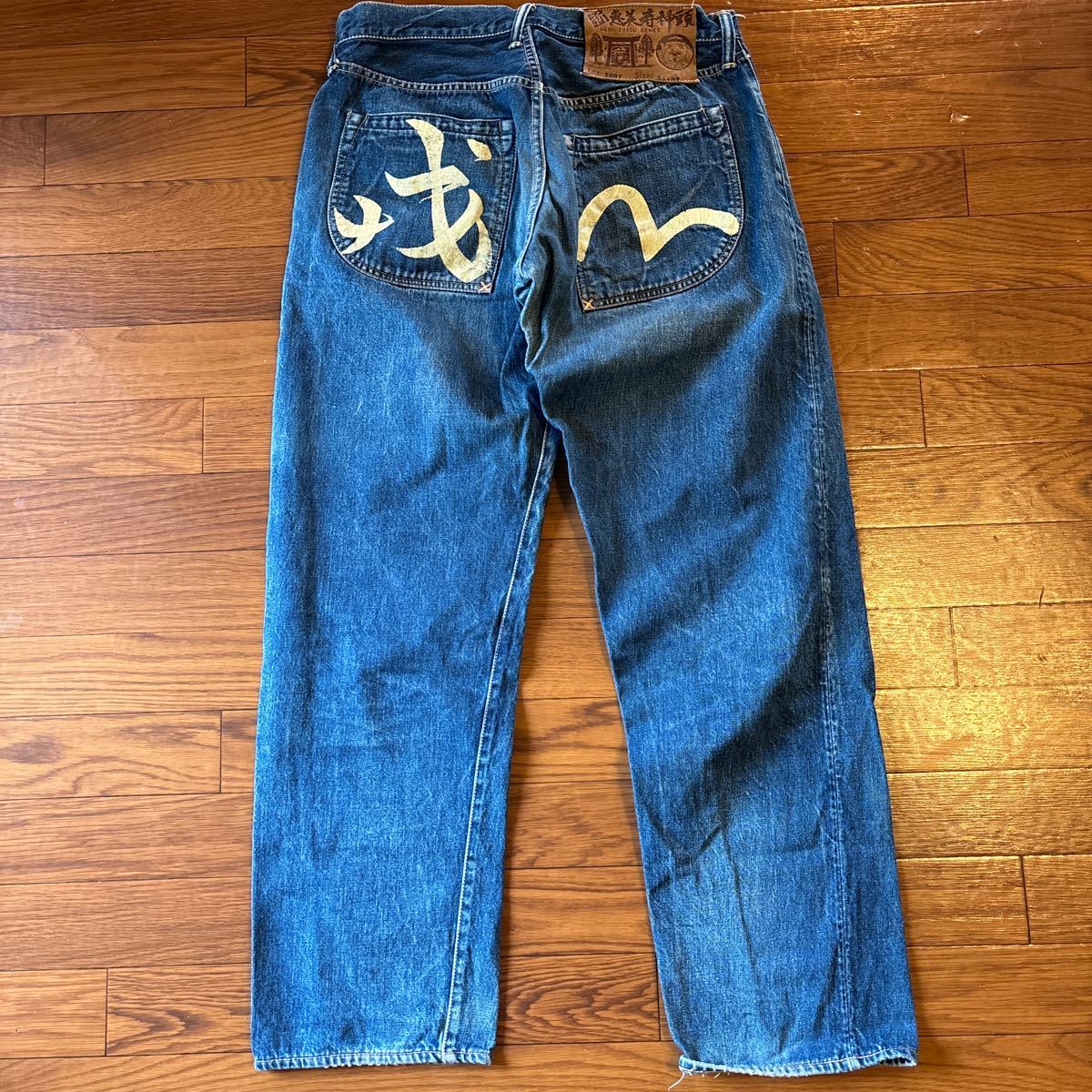 1円スタート 新 恵美寿神頭 EVISU エヴィス ジーンズ デニムパンツ ボタンフライ LOT.2007 36×35 戎 日本製_画像1