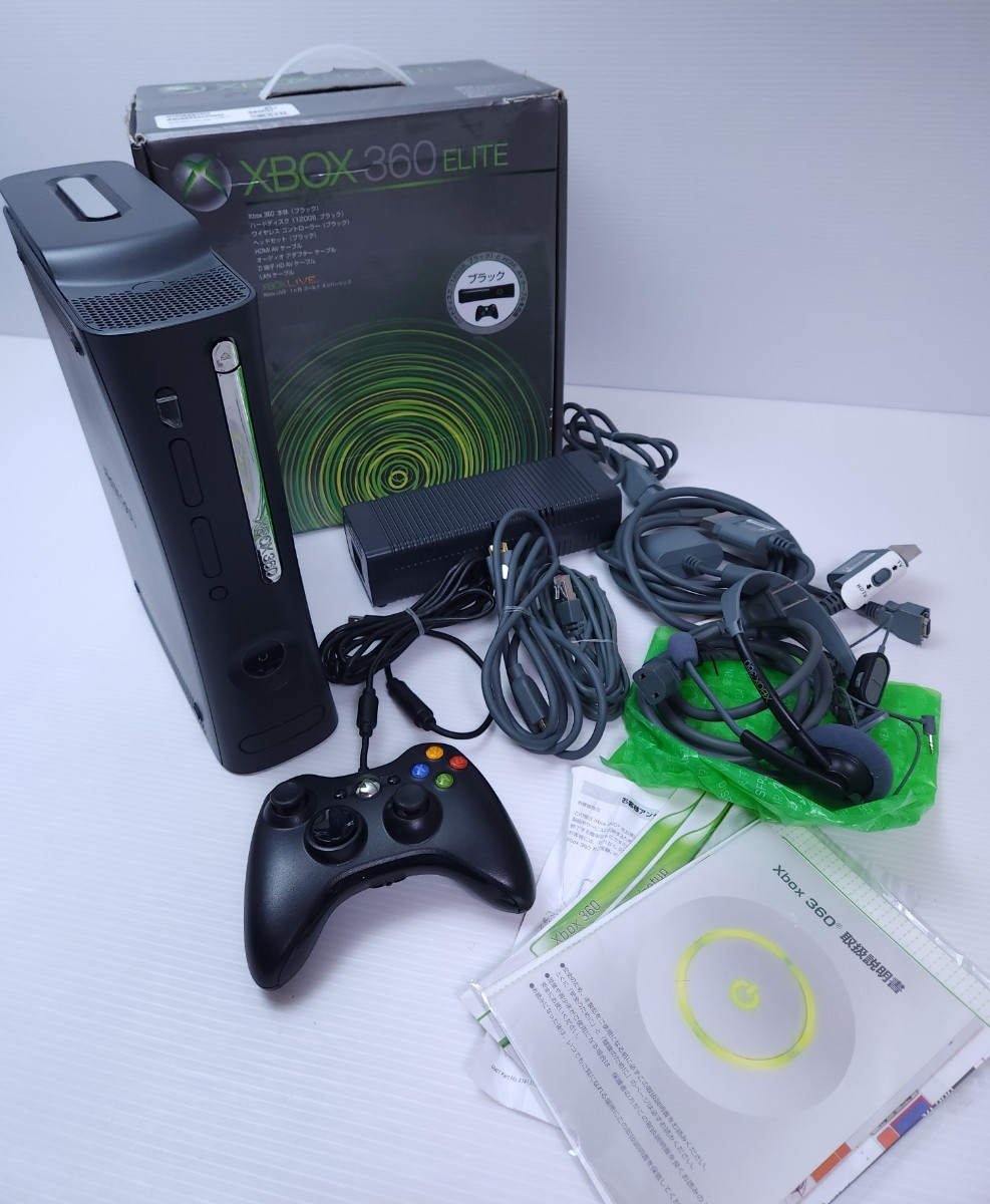 美品/動作品 Microsoft XBOX360 ELITE HDD 120GB Black マイクロソフトXbox360 黒 中古(95)_画像1