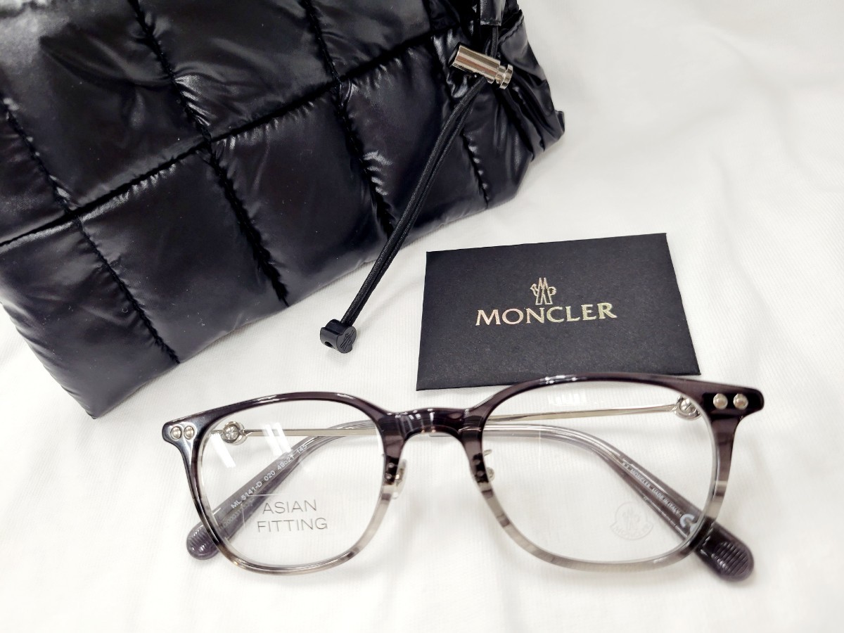 MONCLER モンクレール 眼鏡フレーム ML5141D グレー グラデ クリア ウェリントン 本物 未使用 メンズ
