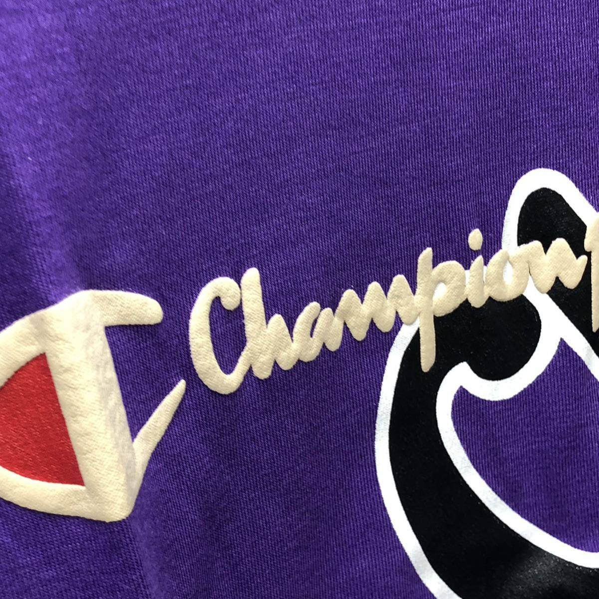 Champion チャンピオン Tシャツ Lサイズ ディープバイオレット 紫 未使用品 デッドストック ゴールドウィン_画像5