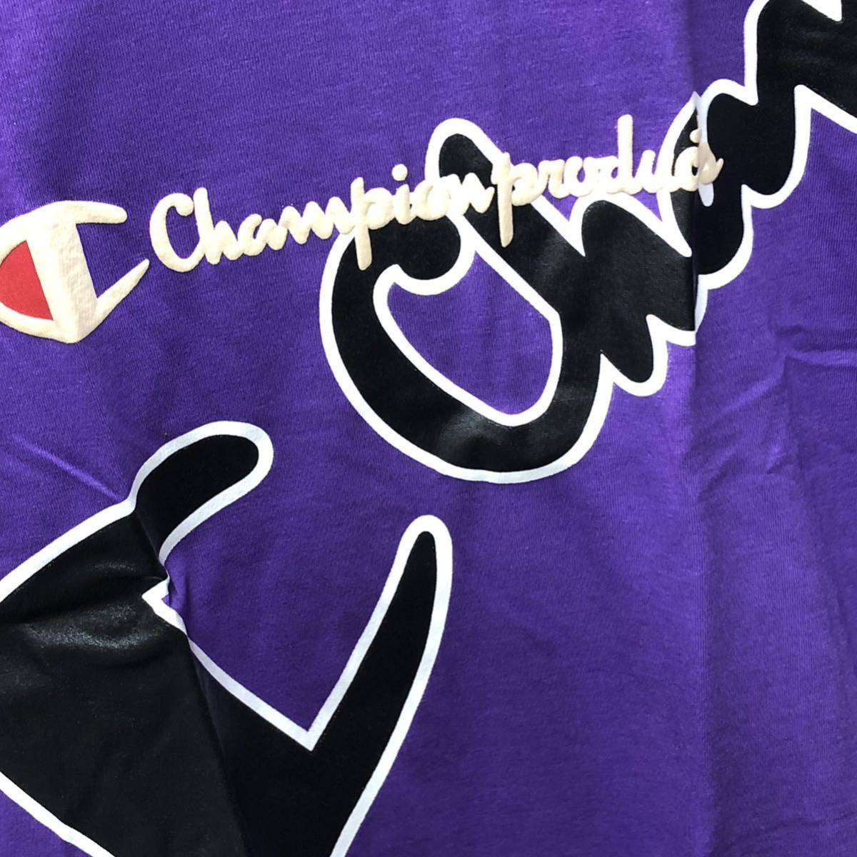 Champion チャンピオン Tシャツ Lサイズ ディープバイオレット 紫 未使用品 デッドストック ゴールドウィン_画像6