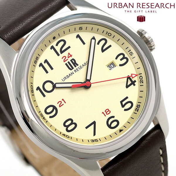 URBAN RESEARCH 3針デイト 革ベルト 腕時計 UR001-03 アーバンリサーチ