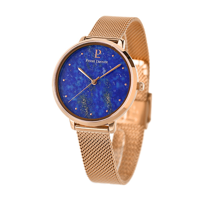 ピエールラニエ エラーラ 腕時計 Pierre Lannier P028K968 アナログ ブルー ピンクゴールド フランス製_画像2