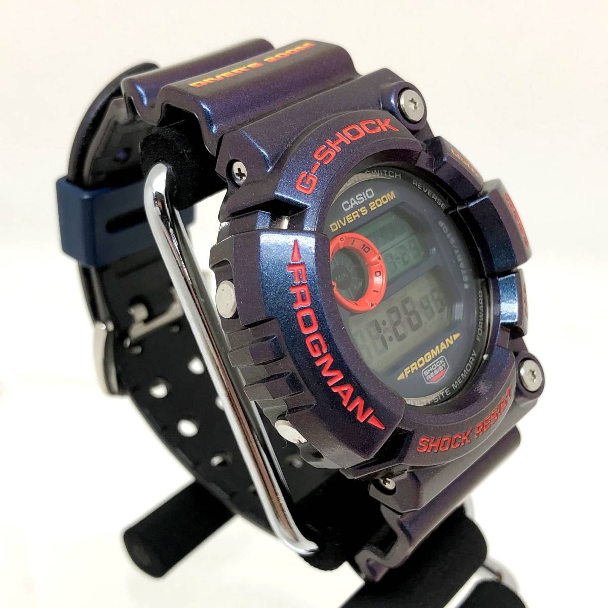 極美品 G-SHOCK ジーショック CASIO カシオ 腕時計 GW-201-6 FROGMAN フロッグマン マジョーラ 毒蛙 パープル デジタル 【ITHL9BCQUF40】_画像2