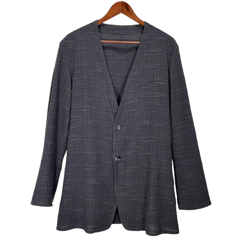 the Sakaki 【men1016D】 16SS 居間着 丙 ima-gi 2B甘織生地ノーカラージャケット カーディガン 長袖 和装 ザ サカキ メンズ HC_画像1