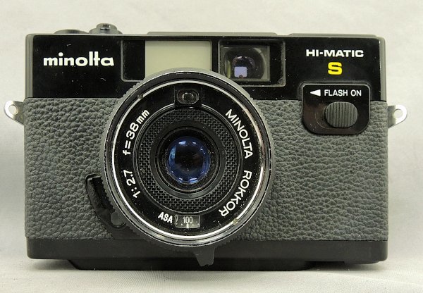 Minolta HI-MATIC S ミノルタ ハイマチック 35mmフィルム カメラ ROKKOR 38ｍｍｆ2.7 動作品 昭和レトロ 革ケース付き 中古 の画像2