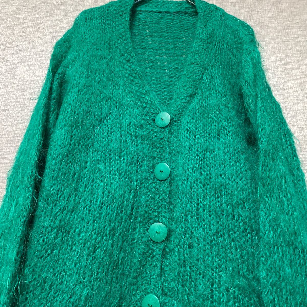 レア スペシャル 70s 80s モヘア mohair ウール ニット セーター カーディガン 毛足長 USA ビンテージ ヴィンテージ アメリカ 古着 カラー_画像3