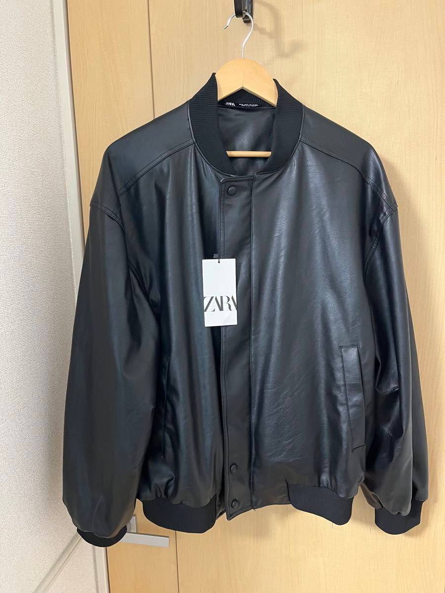 ZARA フェイクレザー ボンバージャケット 新品タグ付き Mサイズ｜Yahoo