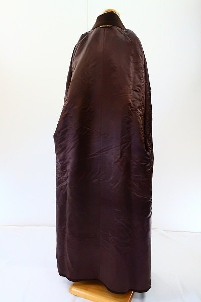 【着物フィ】美品 男性用 メンズ 和装コート ウール　濃い茶　着物コート 15335_画像6