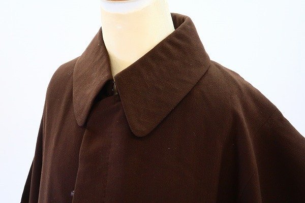 【着物フィ】美品 男性用 メンズ 和装コート ウール　濃い茶　着物コート 15335_画像2