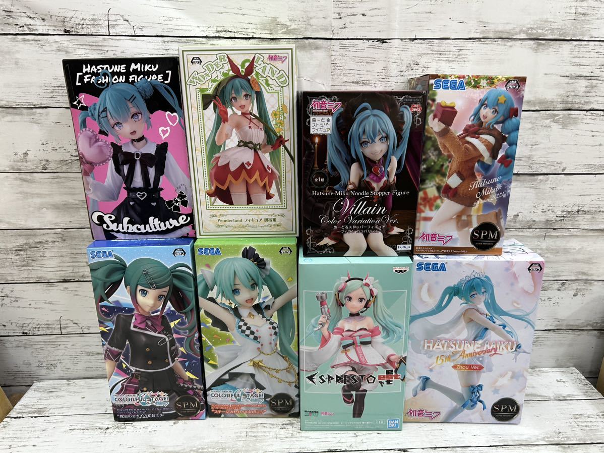 初音ミク プライズフィギュア 8体セット エスプレスト、ぬーどるストッパー、SPM、プロセカ等_画像1