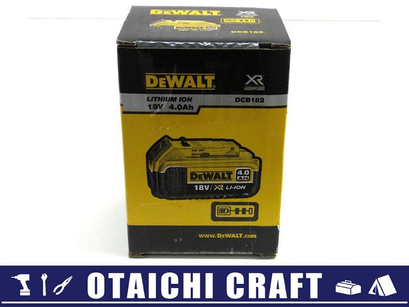 【未使用】DEWALT(デウォルト) 18V リチウム充電池 4.0Ah DCB182【/D20179900031234D/】_画像1
