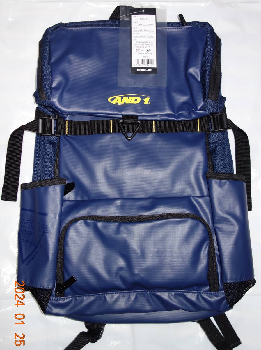  half-price free shipping new goods and1 square backpack basketball mesh bag and 1 navy yellow water-repellent rucksack 