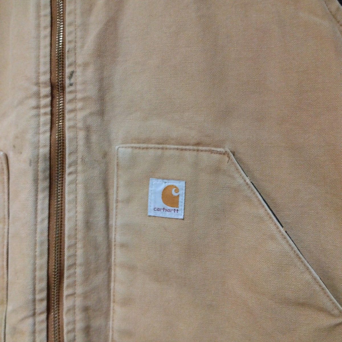 古着　carhart　カーハート　90s アクティブベスト　フード付き　ダックベスト　made in　Mexico