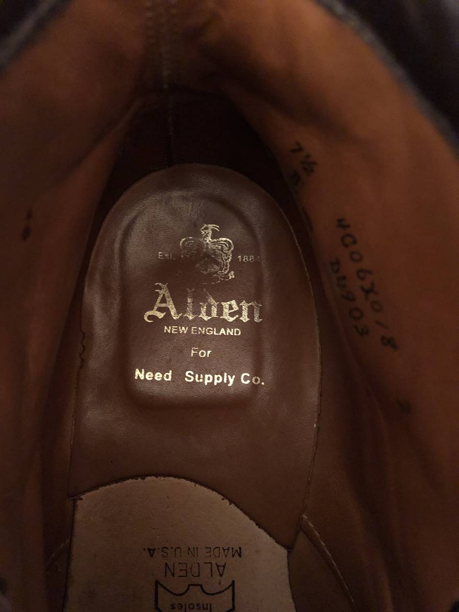 Alden Indyboots インディブーツ　ブラウン　シボ革　Size7 1/2 箱、付属品なし_画像9