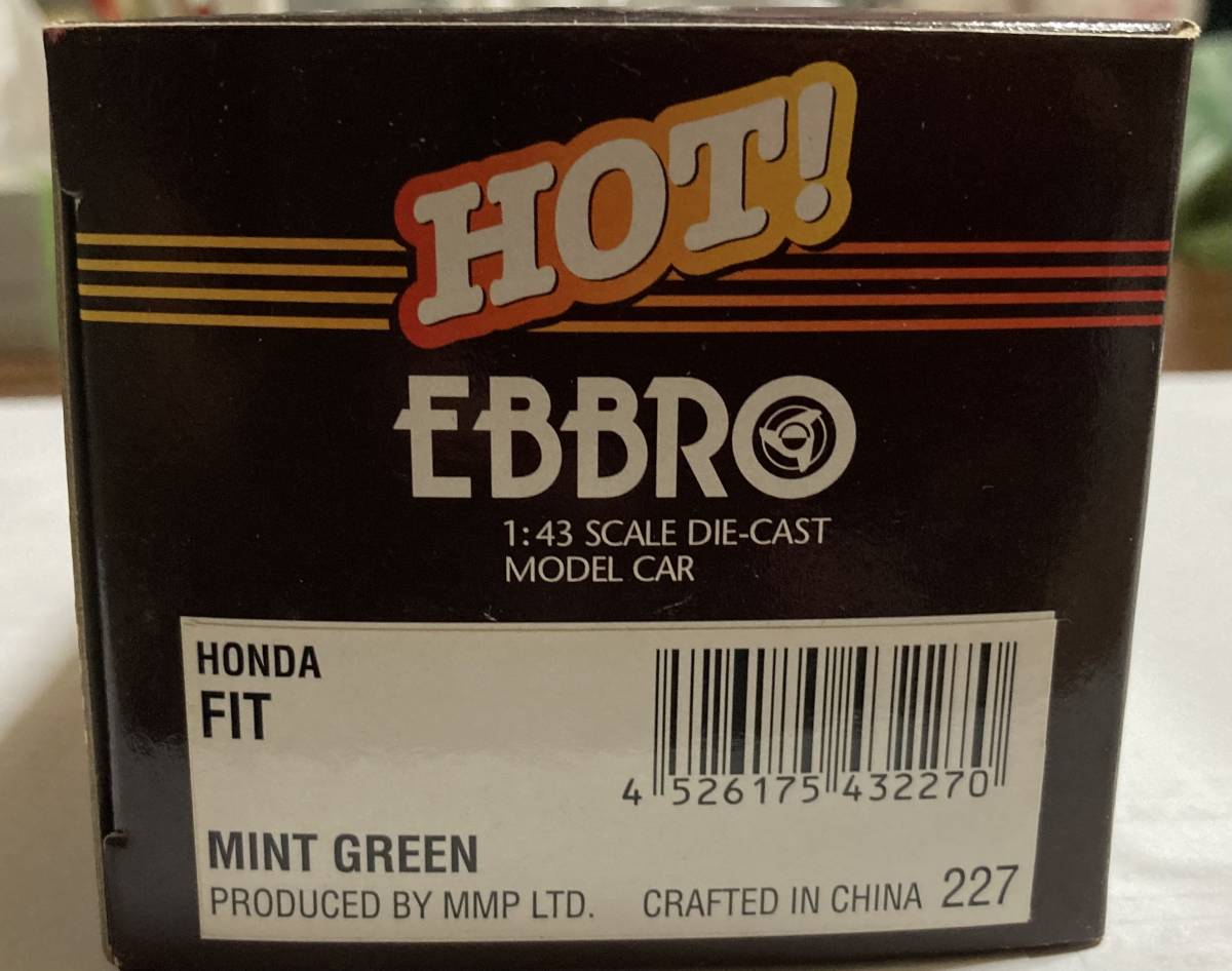 EBBRO エブロ 1/43 HONDA FIT ホンダ フィット MINT GREENの画像3