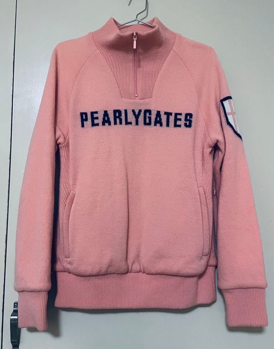パーリーゲイツ ピンクハーフジップセーター サイズ2(L)