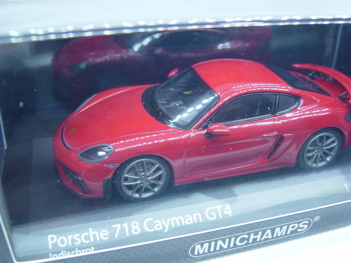 送料350円～ MINICHAMPS 1/43 Porsche 718 Cayman GT4 2020 Indischrot/Red ポルシェ ケイマン_画像2