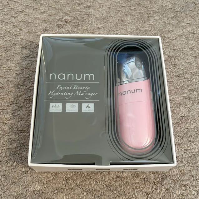 送料無料 即決 nanum ナノハンディミスト マッサージ 肌水分チェック 乾燥肌 保湿 ピンク多機能美顔器 ナノミストで浸透保湿美容