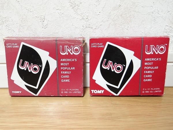 希少 80年代 ビンテージ トミー 日本製 UNO ウノ カードゲーム 2個セット レトロ 昭和 当時物_画像1