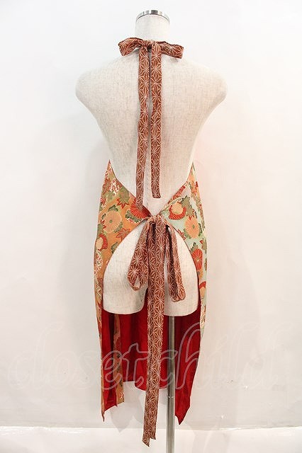 WONDERFUL WORLD / peace pattern switch .. apron red X white I-24-01-04-100-LO-ZA-HD-ZI