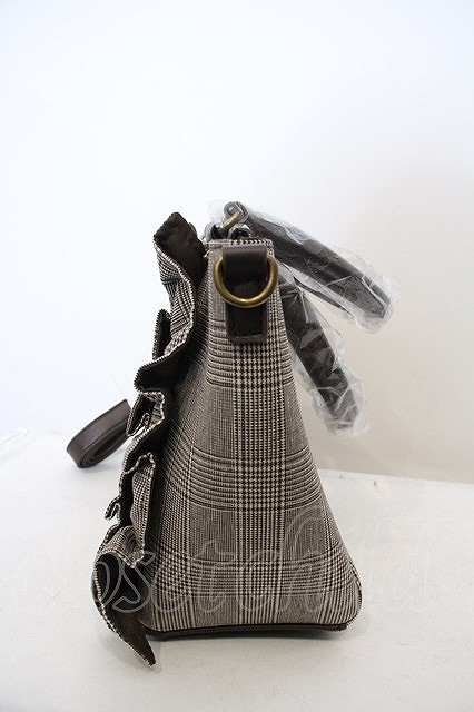 axes femme / unusual material using frill bag Brown O-23-12-27-126-AX-BG-OW-ZT308