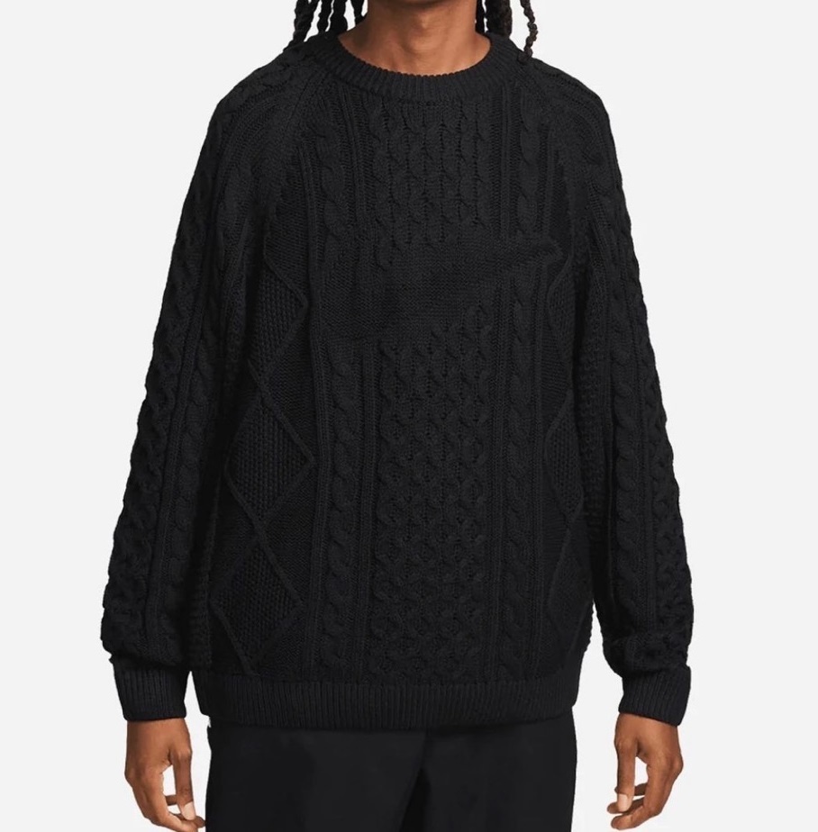 新品未使用 XLサイズ NIKE AS M NL CABLE KNIT SWEATER LS ナイキ ケーブル ニット L/S セーター ブラック 黒_画像9