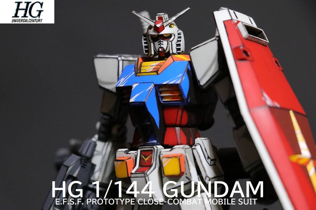 塗装完成品!リアルアニメイラスト風塗装 HGUC 1/144 ガンダム 塗装完成品!リアルアニメイラスト風塗装 HGUC 1/144 ガンダム