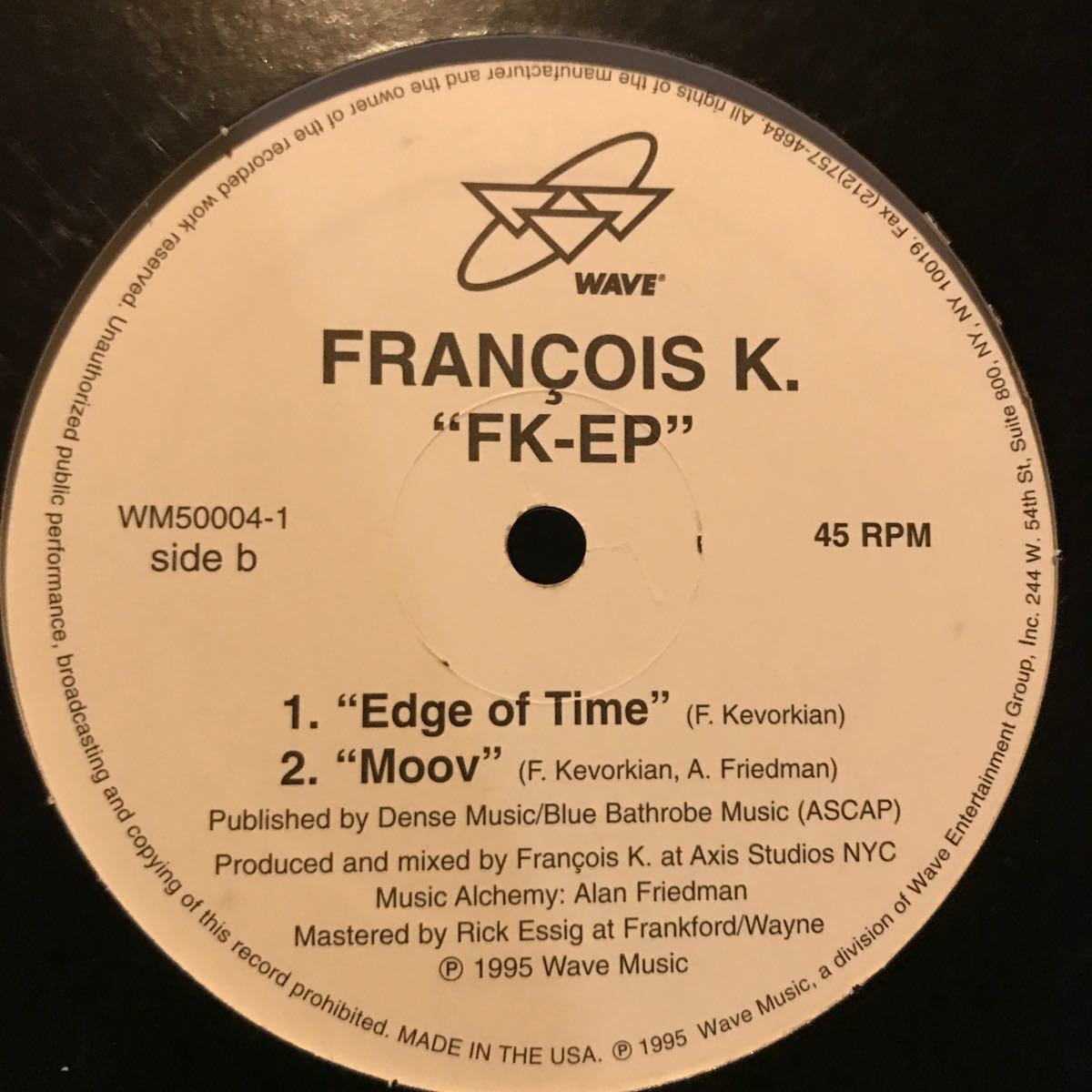 [ Francois K. - FK-EP - Wave Music WM50004-1 ] Francois Kevorkian_画像3