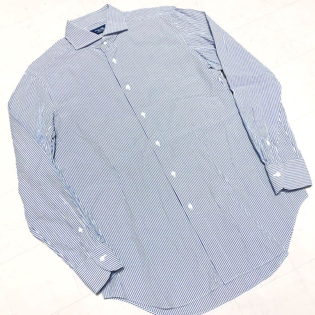 【送料360円】Maker's Shirt 鎌倉シャツ シアサッカーシャツ スリムフィット 長袖 男性用 メンズ サイズ40-84 ストライプ N-75_画像1