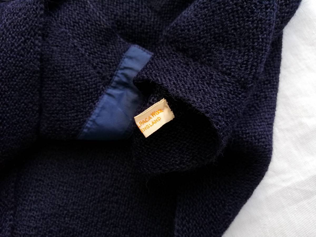  mint 50s60s England made alpaca 100% Alan Paine* Lord\'s special order cardigan navy knitted Britain UK Euro Vintagemo hair super rare 