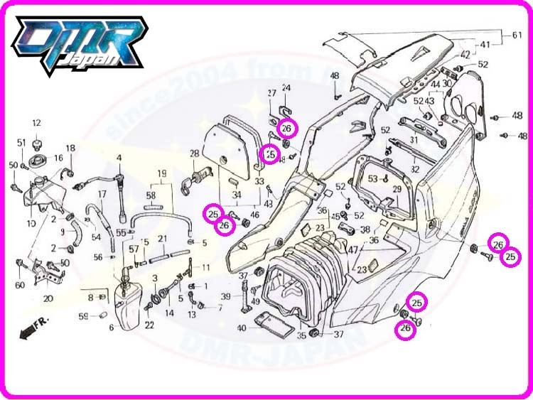 【新品】 ボルト＆ラバー (シートカウル) NSR250R MC16 MC18 MC21 MC28_画像1