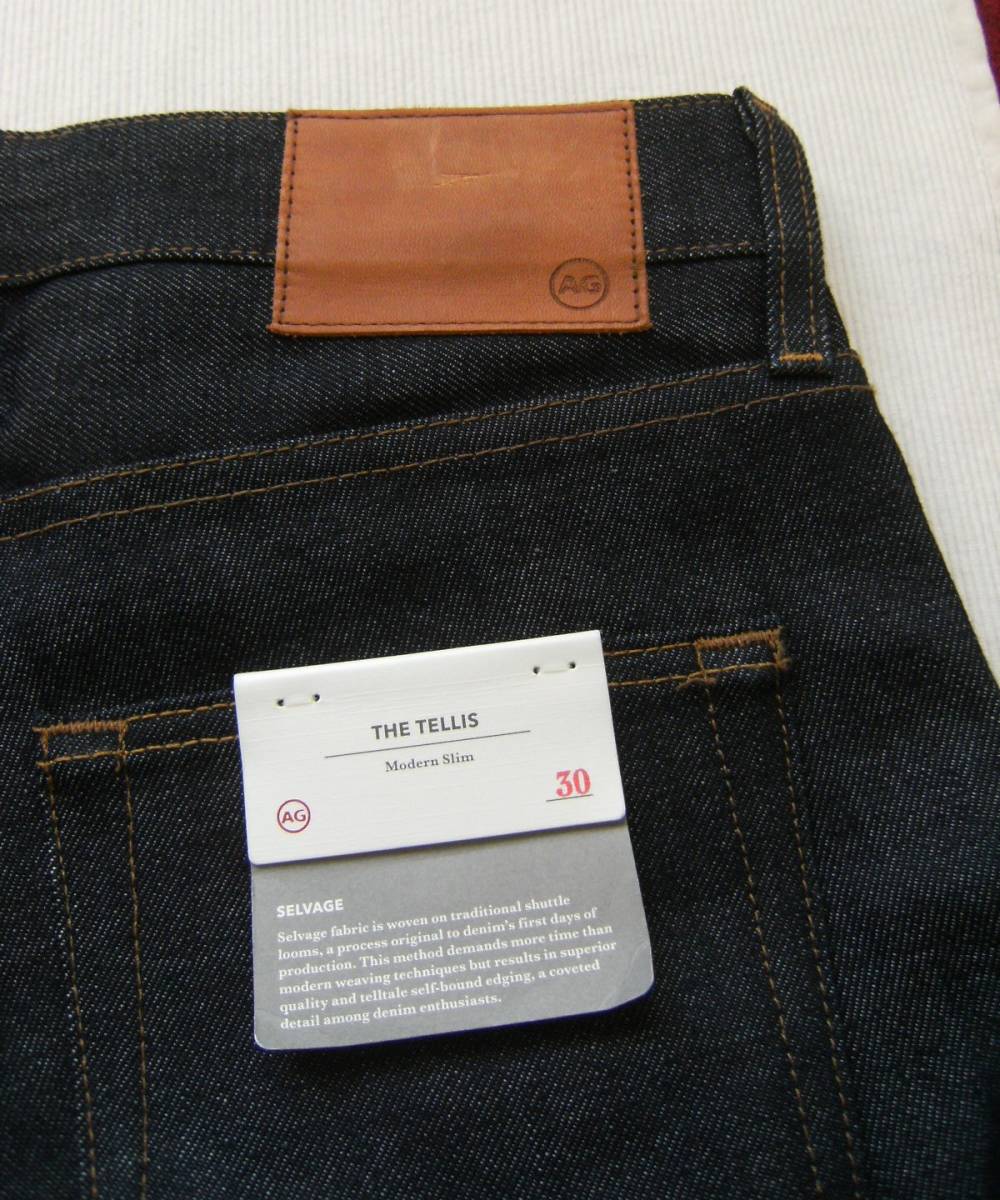 ■AG Jeans セルビッジ デニム パンツ W30 TELLIS RAW 1783GAU 未使用 革パッチダメージあり■エージージーンズ Adriano Goldschmied_画像5