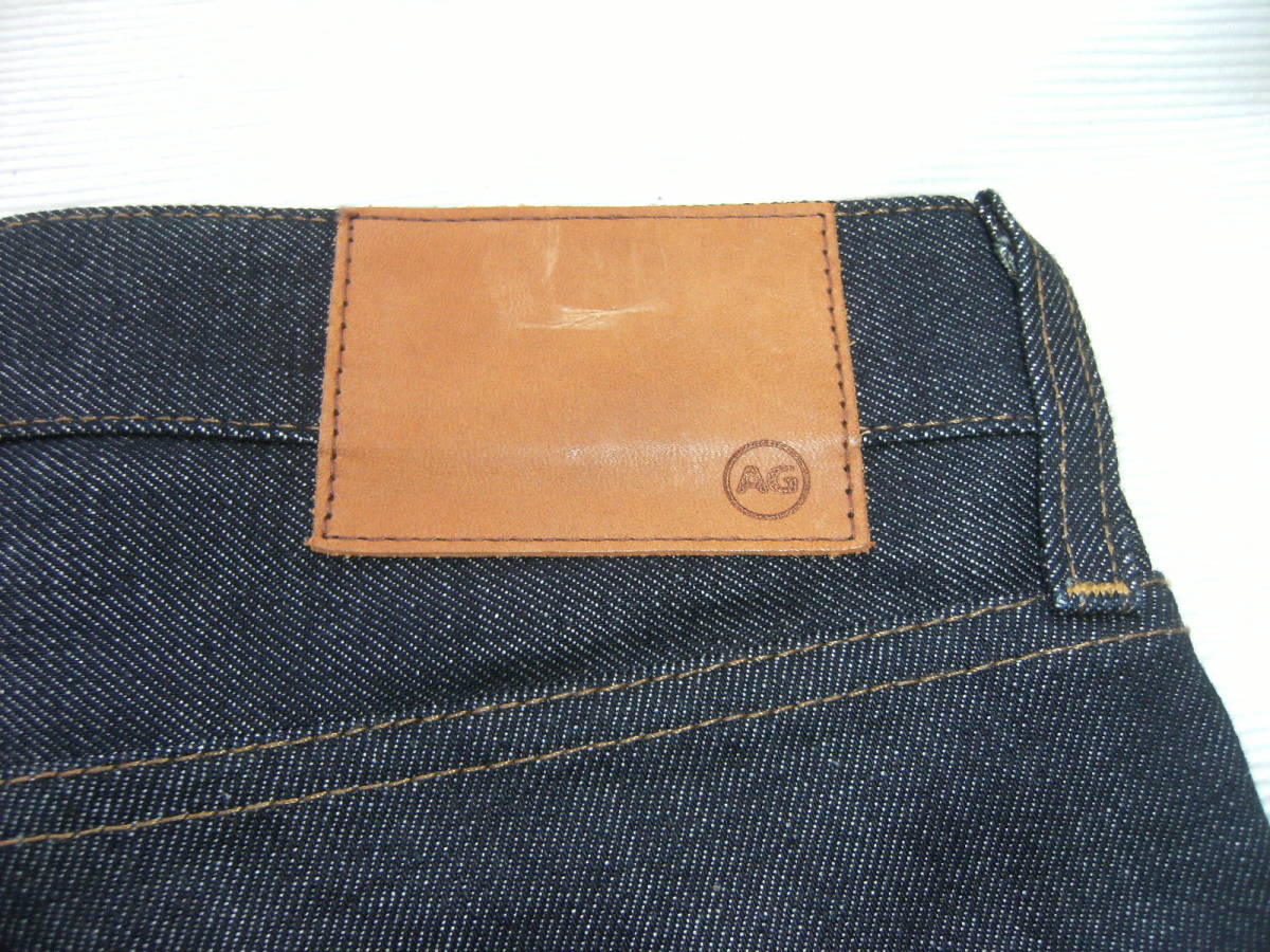 ■AG Jeans セルビッジ デニム パンツ W30 TELLIS RAW 1783GAU 未使用 革パッチダメージあり■エージージーンズ Adriano Goldschmied_革パッチにダメージあり