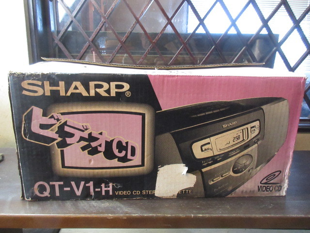 [SHARP/ sharp ] video CD/ radio-cassette /QT-V1-H/ dead stock / Vintage /1994 year made 