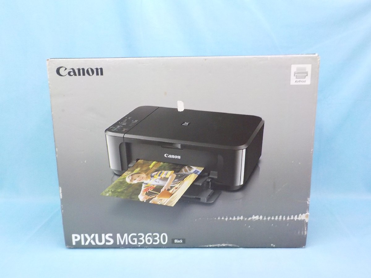 ◆プリンタ Canon キャノン PIXUS ピクサス インクジェットプリンター複合機 MG3630 BK ブラック 黒 化粧箱スレあり 未使用未開封品_画像1