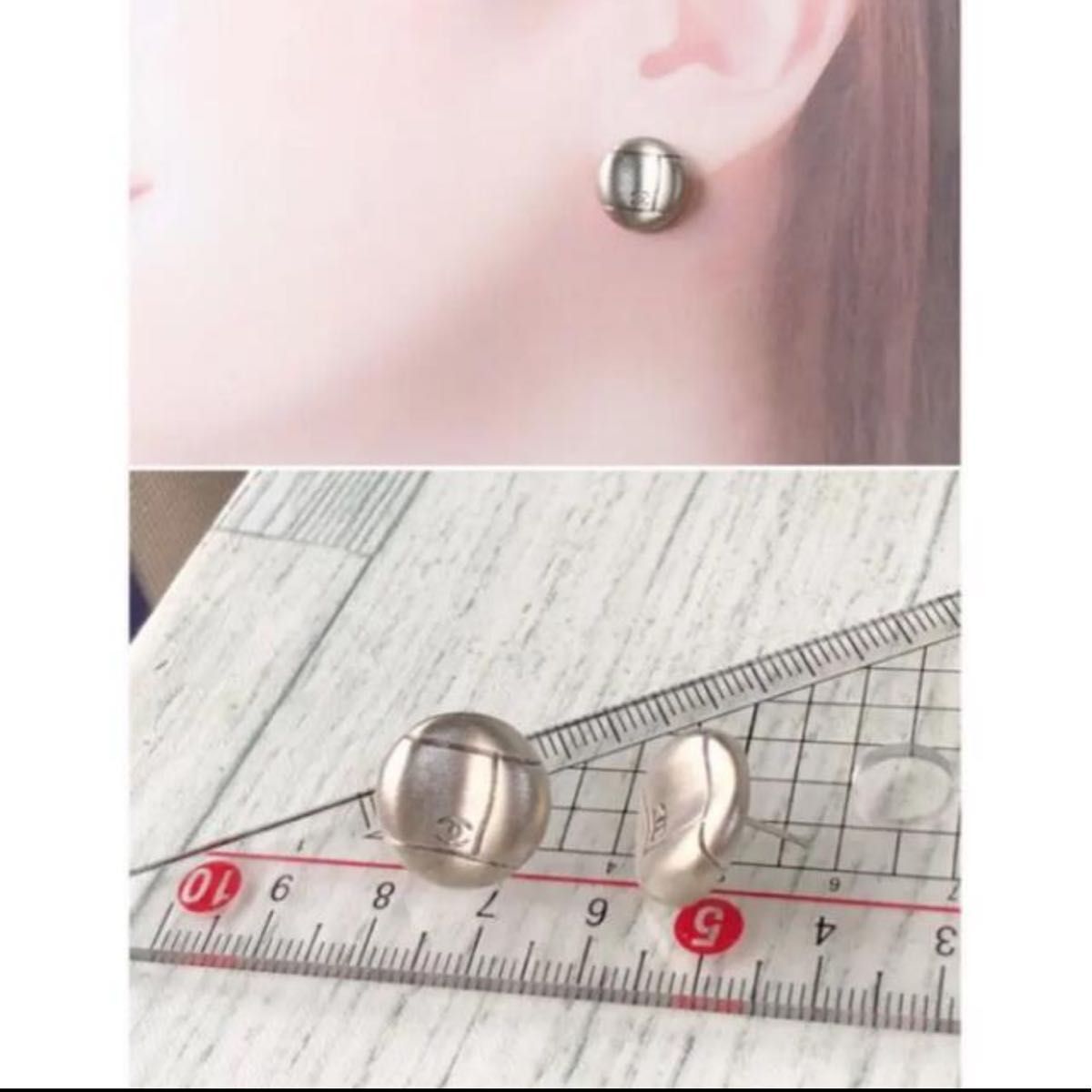 ヴィンテージ 希少 CHANELシャネル ボタン ピアス シルバー 正規 ヴィンテージ 希少 CHANELシャネル ボタン ピアス シルバー 正規